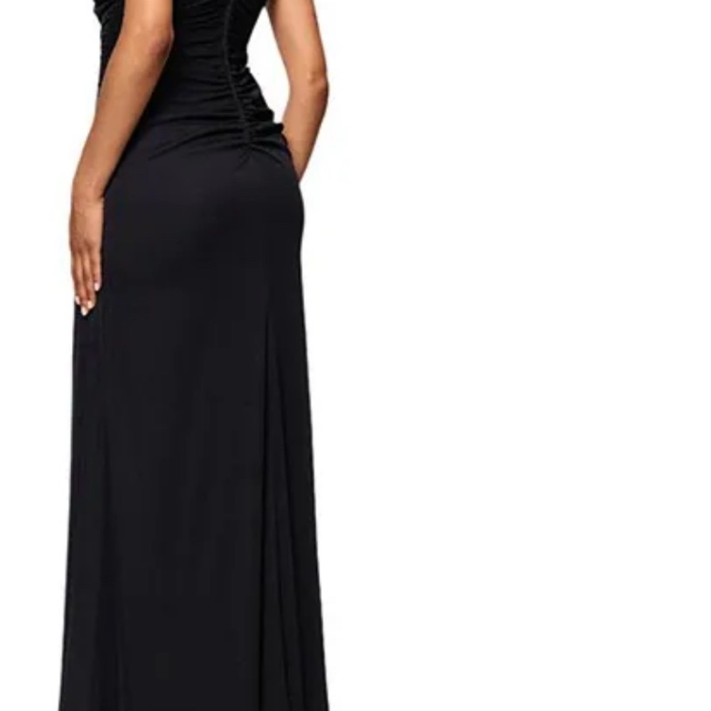 Betsy & Adam Black One-Shoulder Lace Dress - Picture 2 of 5